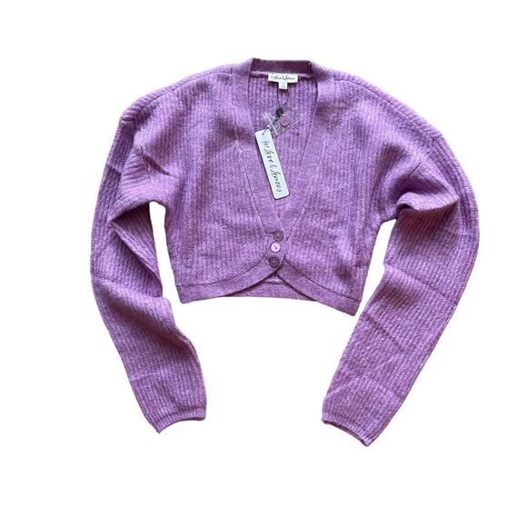 For Love And Lemons Cropped Cardigan Sweater Emery Top Size M - Picture 5 of 8